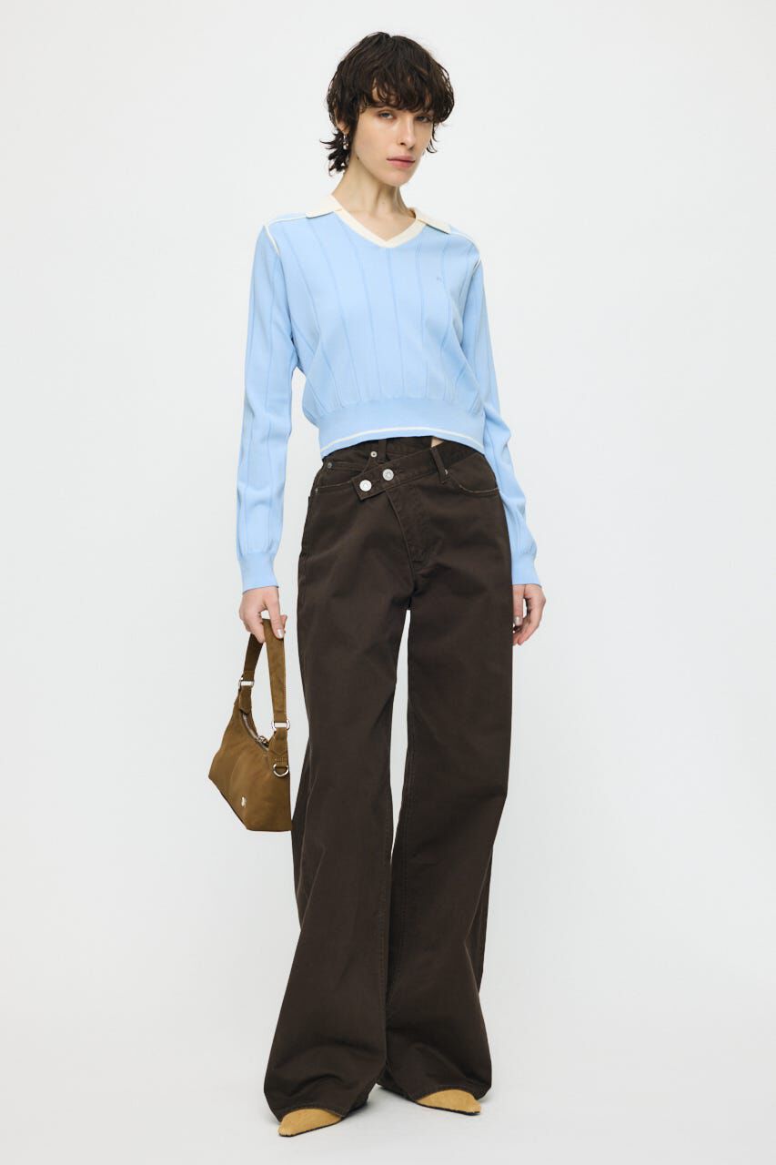 MOUSSY「BI COLOR KNIT ポロ」|ニット・セーター|