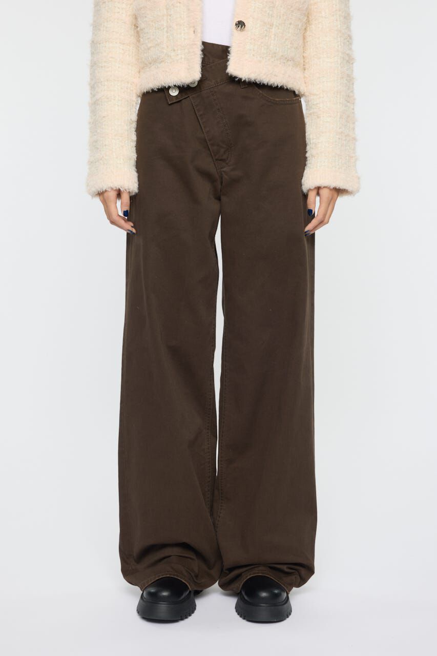 MOUSSY「CROSS CHINO WIDE STRAIGHT」|デニム|BRN