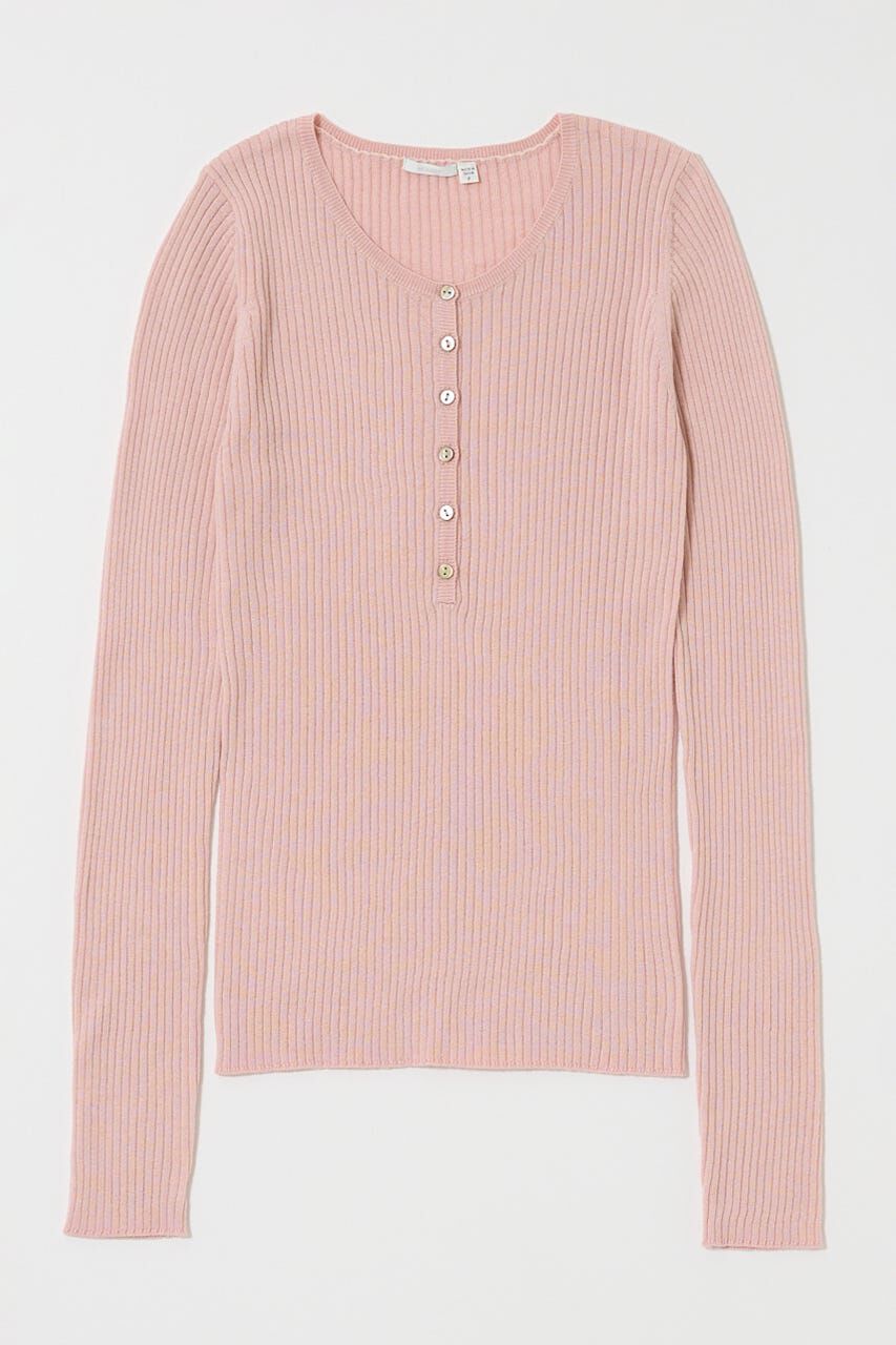 MOUSSY「CALM TOUCH HENRY NECK トップス」|ニット・セーター|L/PNK1