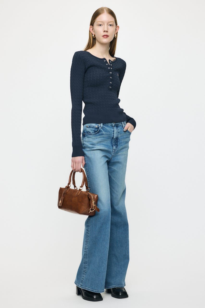 MOUSSY「HENRY NECK CABLE KNIT トップス」|ニット・セーター|