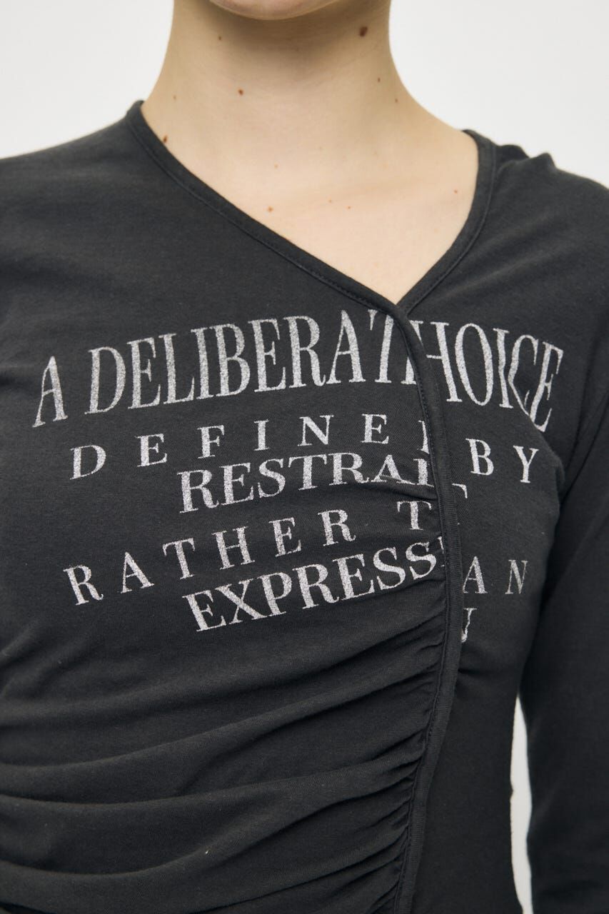 MOUSSY「FRONT GATHER DOCKING L/S トップス」|Tシャツ・カットソー|