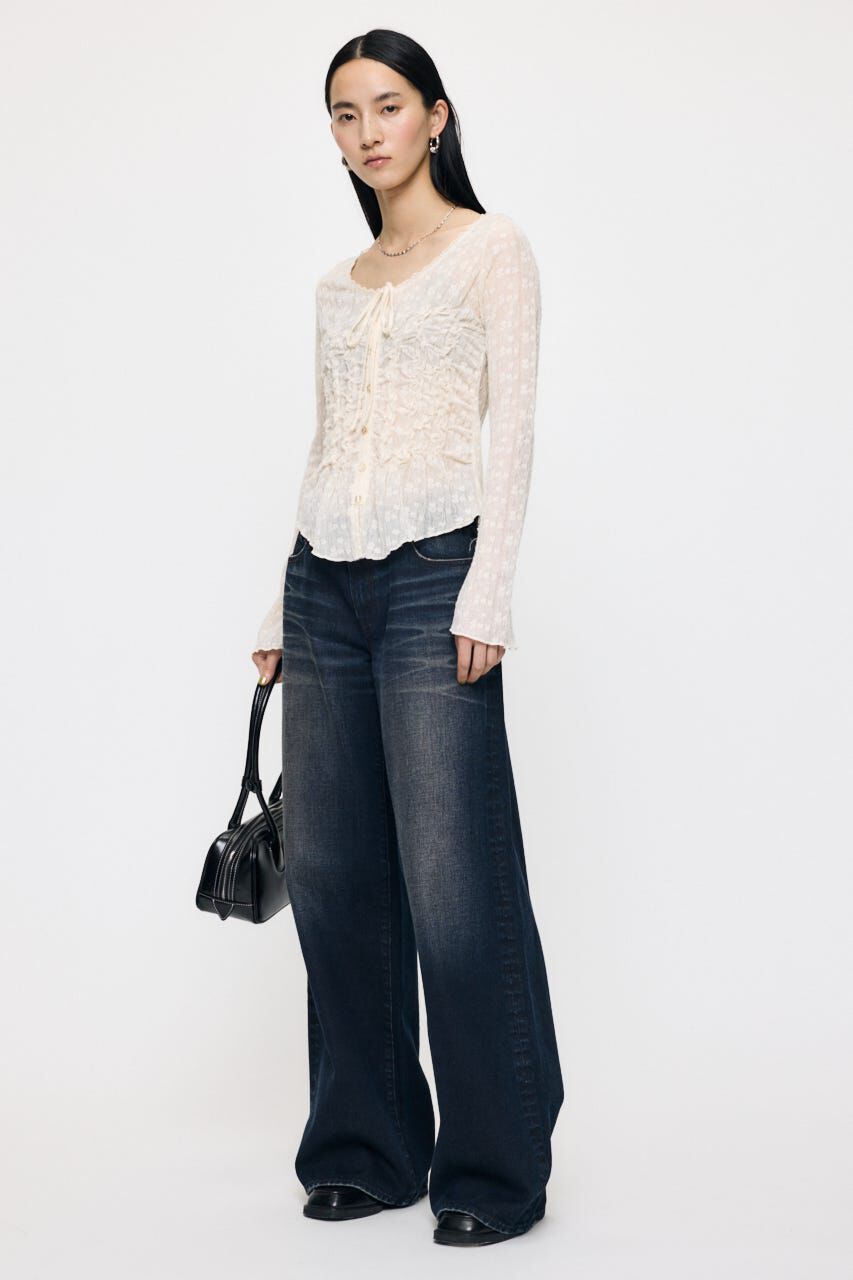 MOUSSY「SHIRRING LACE トップス」|Tシャツ・カットソー|
