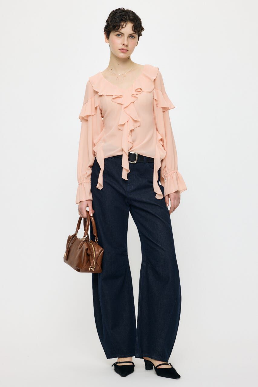 MOUSSY「CHIFFON RUFFLE  ブラウス」|シャツ・ブラウス|