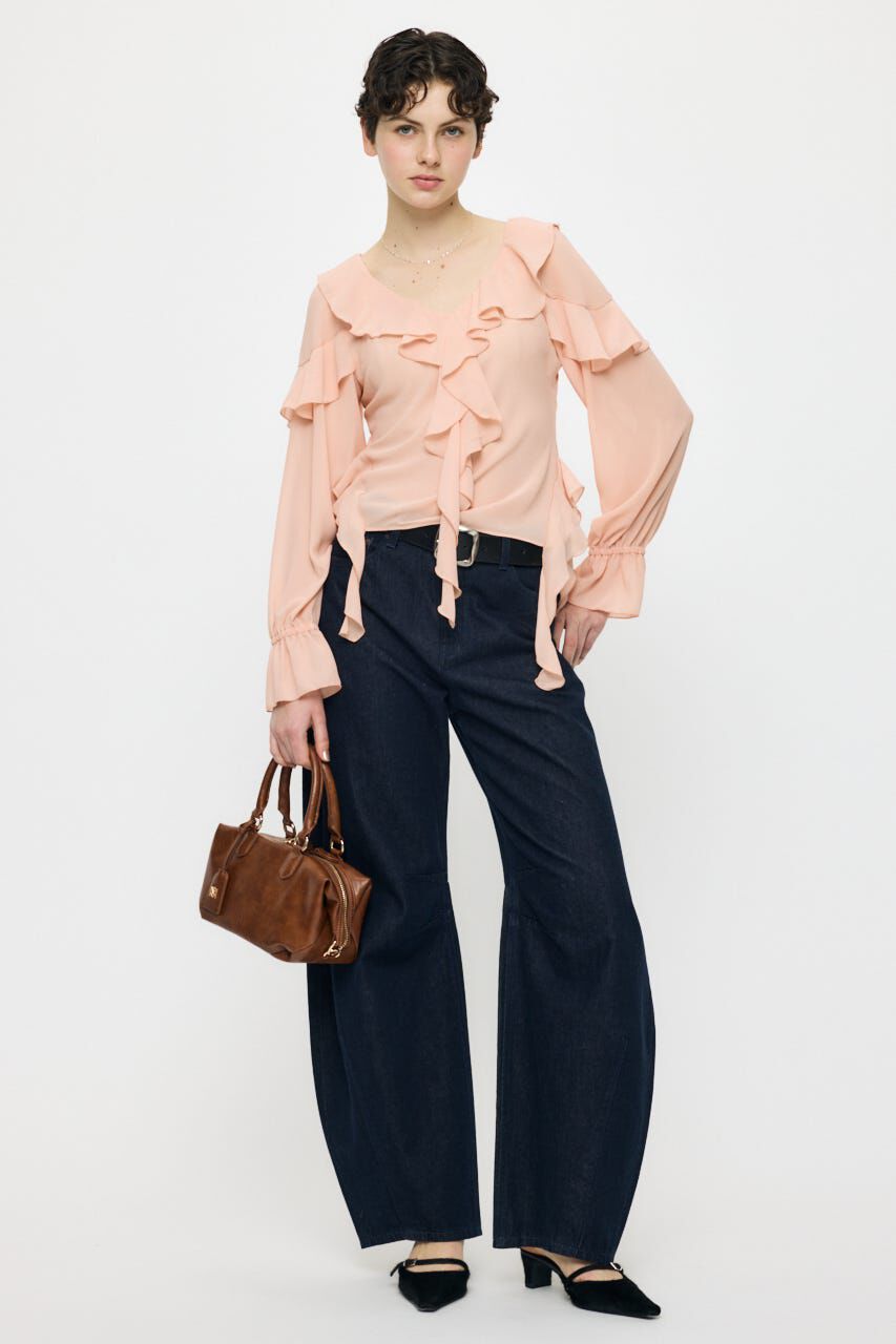 MOUSSY「CHIFFON RUFFLE  ブラウス」|シャツ・ブラウス|