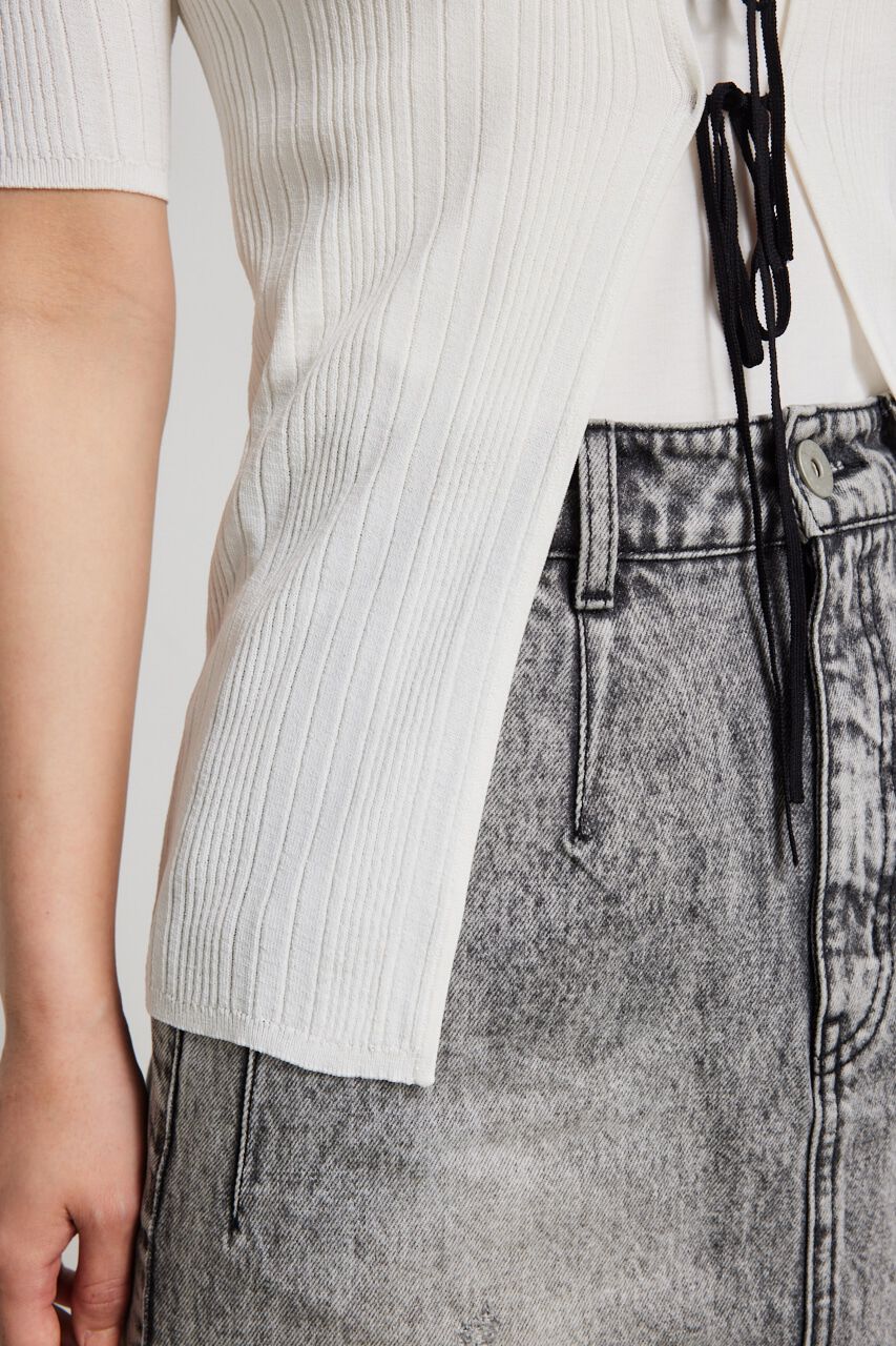 rienda「ヘザーカラーリボンknit TOP」|ニット・セーター|