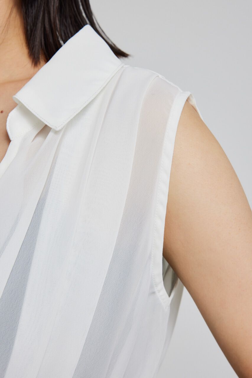 rienda「シフォンシャツレイヤードニットトップス」|シャツ・ブラウス|