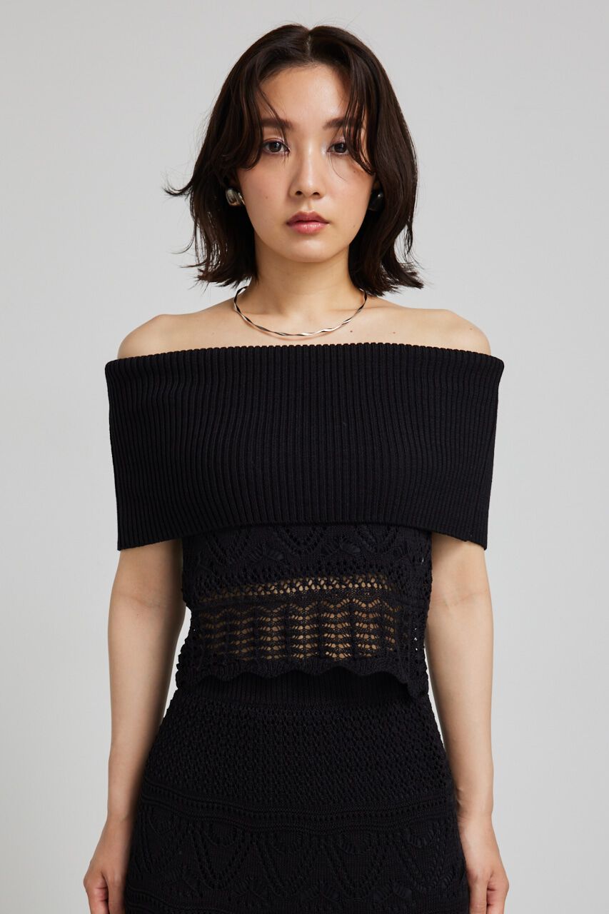 rienda「2WAYクロシェオフショルニットトップス」|ニット・セーター|