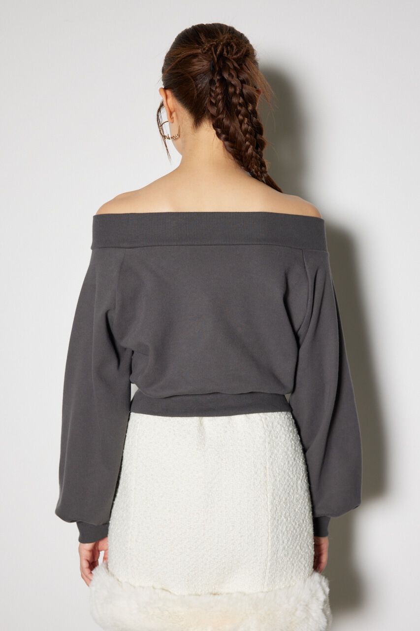 rienda「オフショルBIGロゴスウェットトップス」|Tシャツ・カットソー|