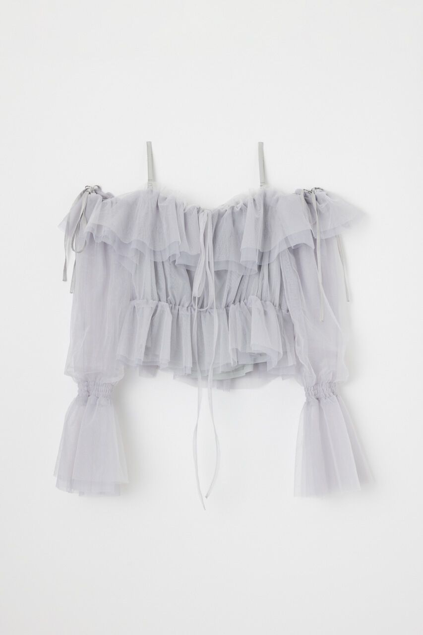rienda「2WAYギャザーオフショルチュールブラウス」|シャツ・ブラウス|