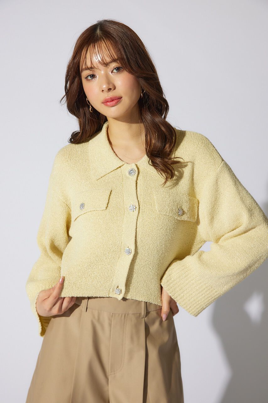 rienda「ビジューニットジャケット」|その他|