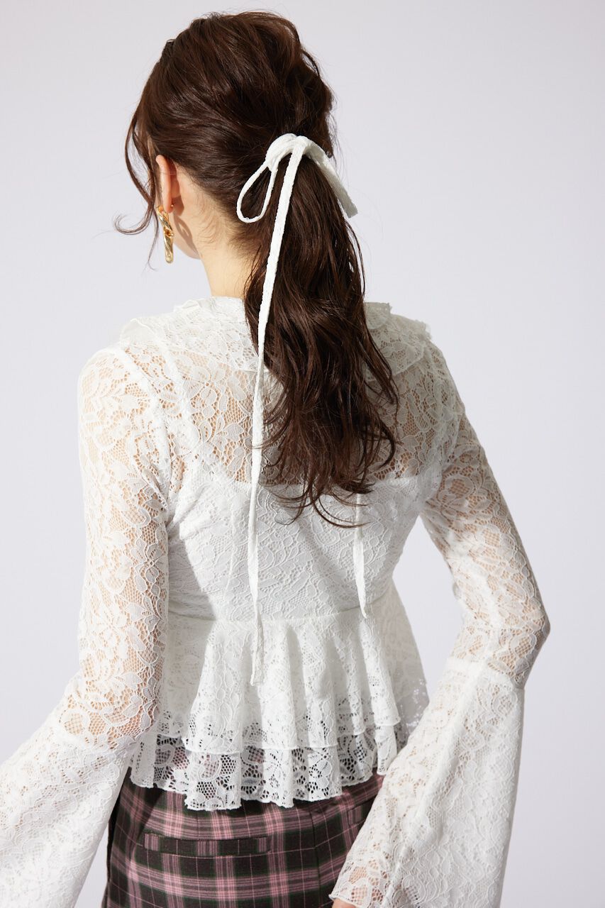 rienda「フリルレースブラウス」|シャツ・ブラウス|