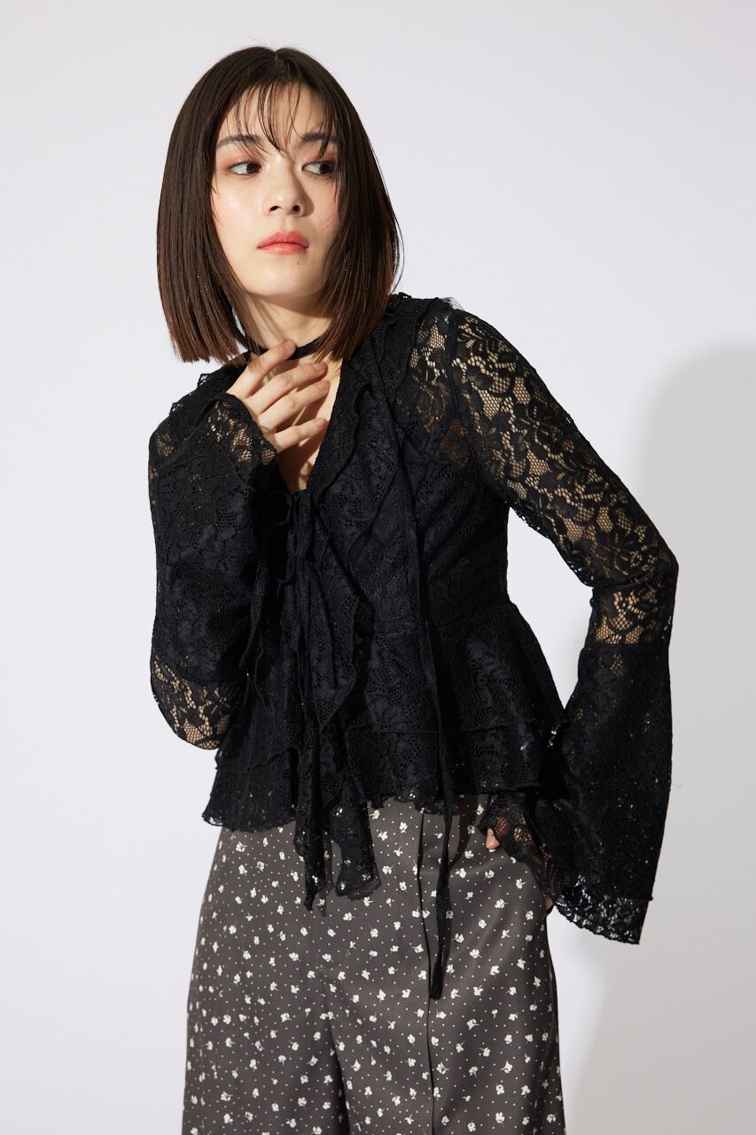 rienda「フリルレースブラウス」|シャツ・ブラウス|