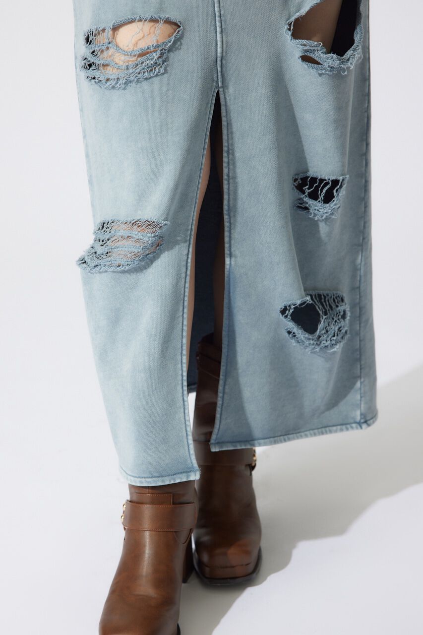 rienda「クラッシュスウェットジャストウエストスカート」|スカート|