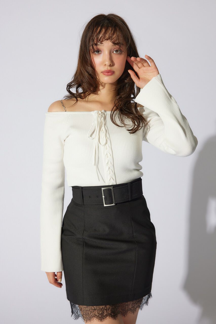 rienda「manywayオフショルニットトップス」|ニット・セーター|