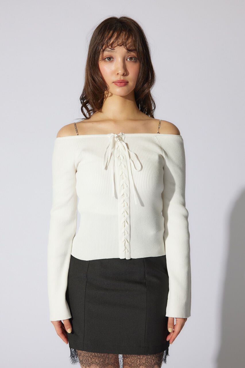 rienda「manywayオフショルニットトップス」|ニット・セーター|