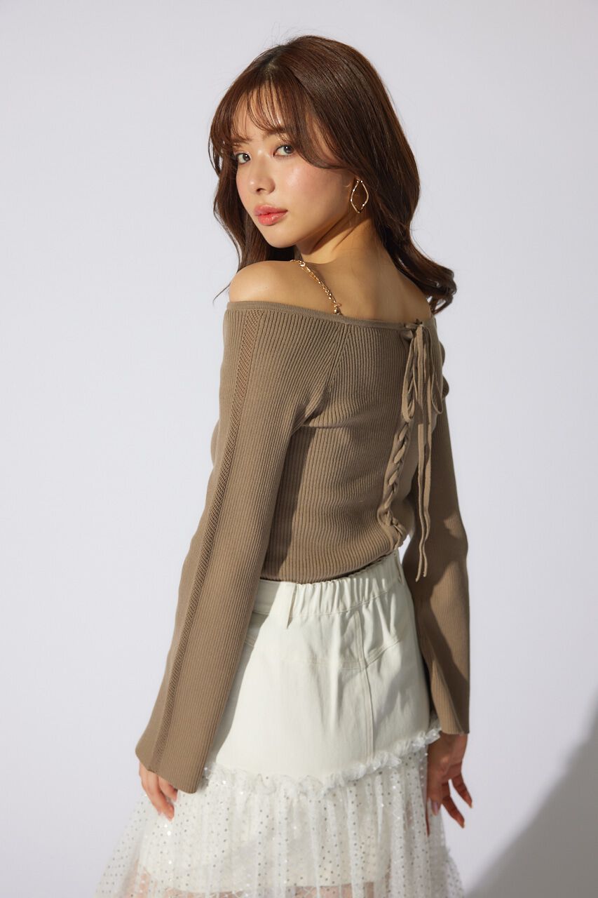 rienda「manywayオフショルニットトップス」|ニット・セーター|