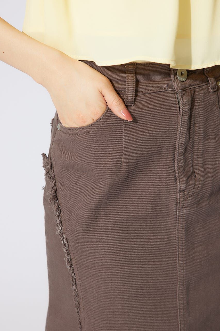 rienda「フリンジマーメイドデニムジャストウエストスカート」|スカート|