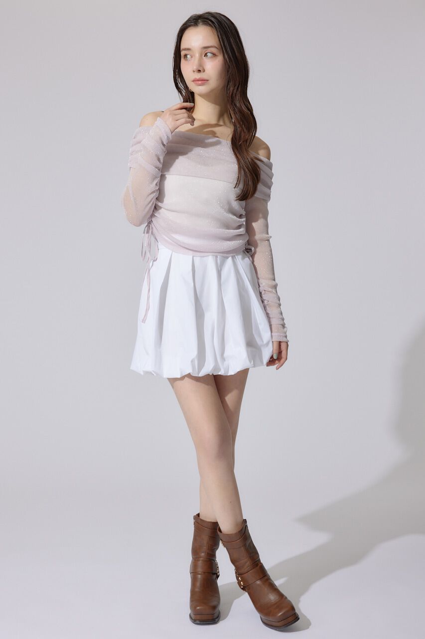 rienda「オフショルレディーラメトップス」|Tシャツ・カットソー|