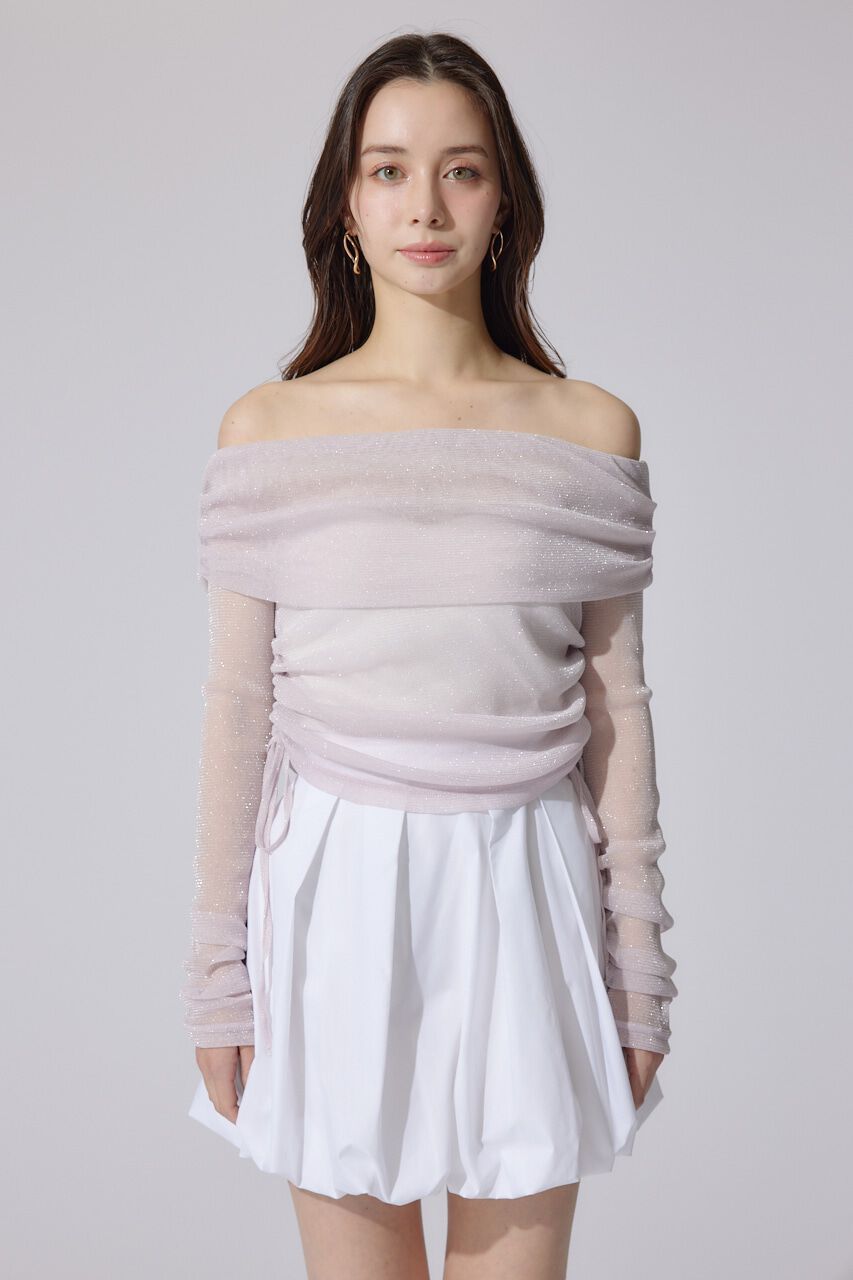 rienda「オフショルレディーラメトップス」|Tシャツ・カットソー|