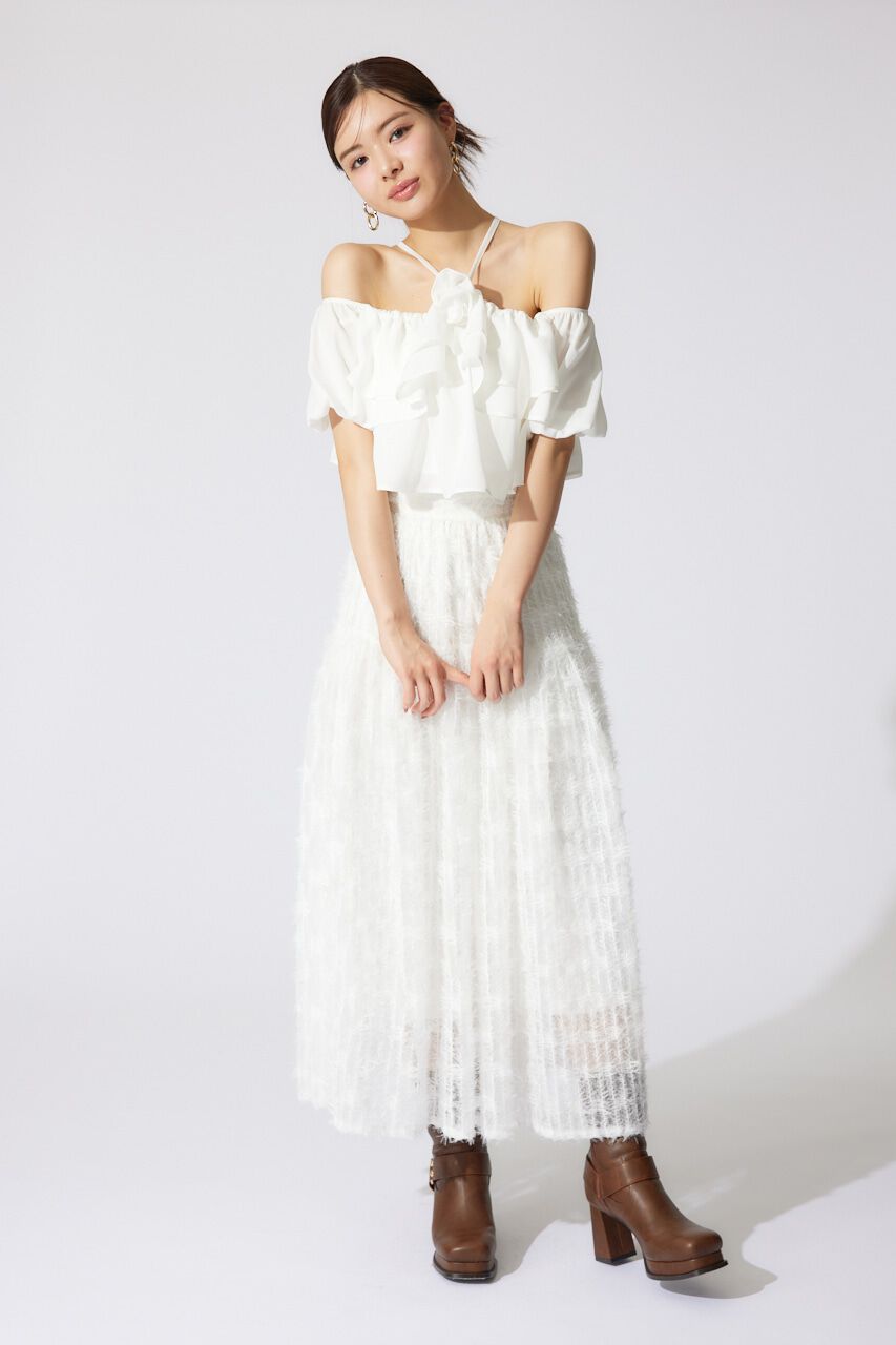 rienda「バルーンオフショルティアードブラウス」|シャツ・ブラウス|