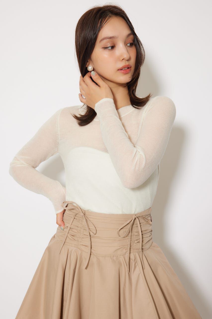 rienda「バックリボンアルパカミックスニットトップス」|ニット・セーター|