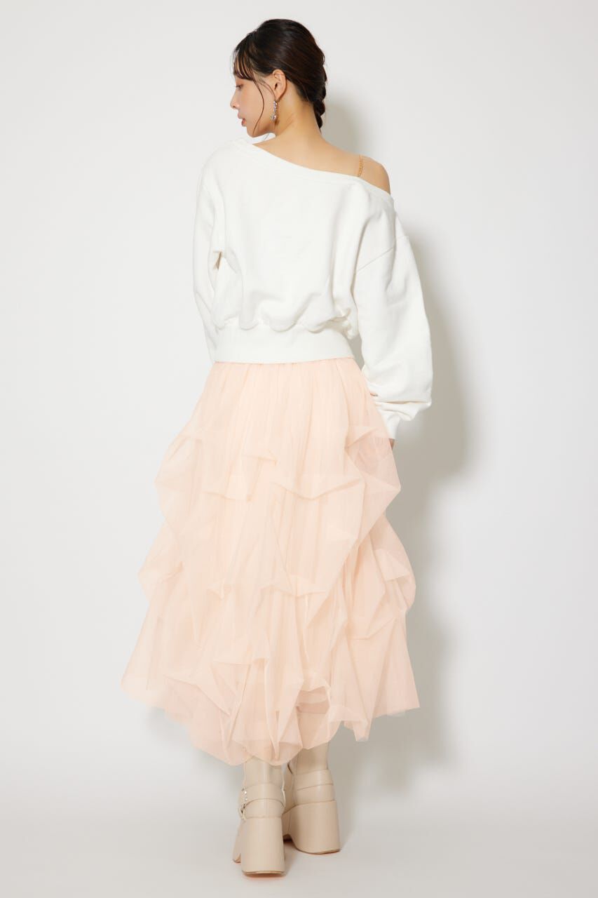 rienda「ランダムタックチュールスカート」|スカート|