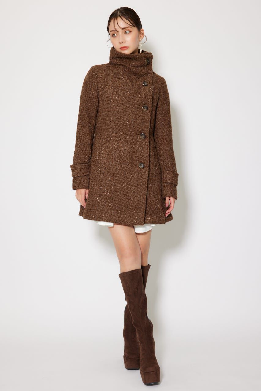 rienda「25オーバーネックシンデレララインミニコート」|その他|