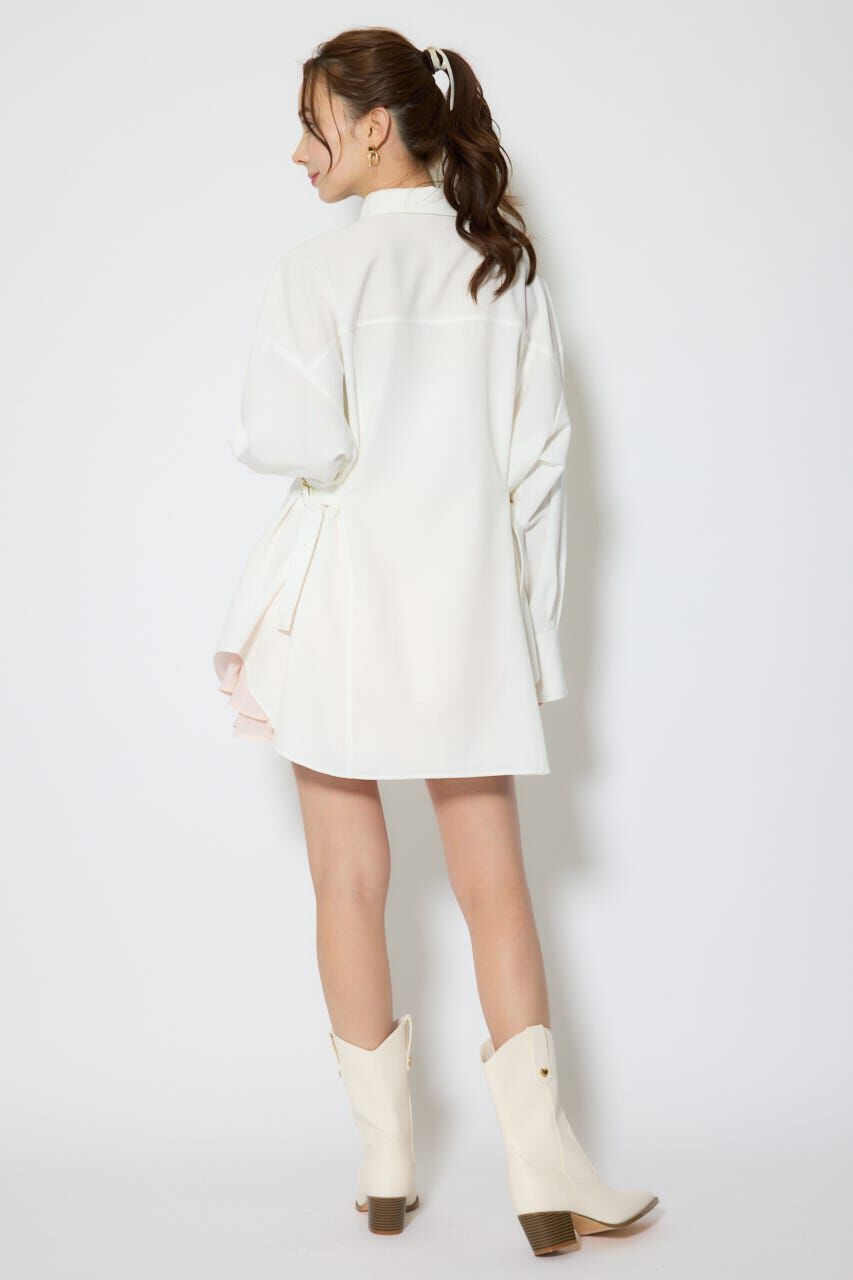 rienda「ベルトディティールビッグシャツ」|シャツ・ブラウス|