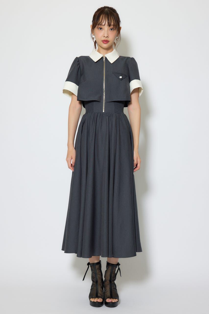 rienda「バストディティールフレアワンピース」|ワンピース|