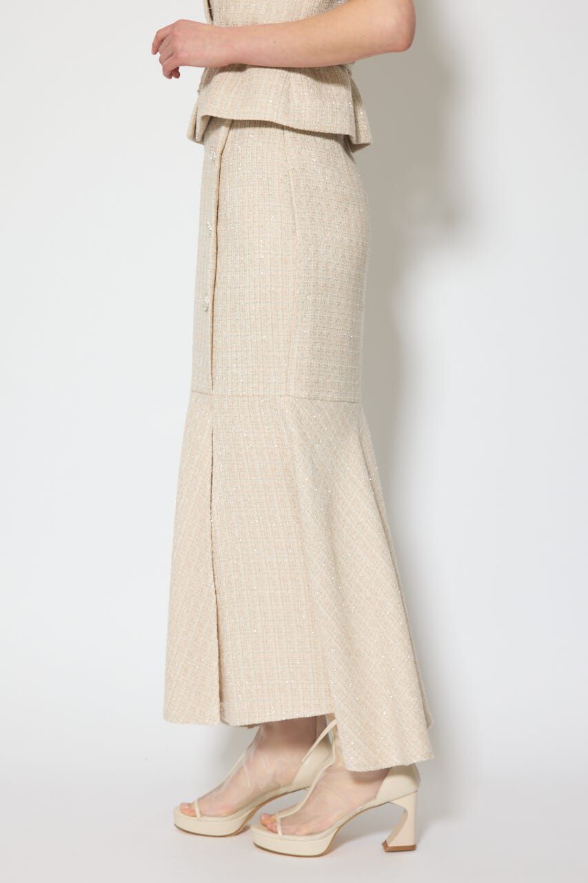 rienda「ラップスリットツイードマーメイドスカート」|スカート|