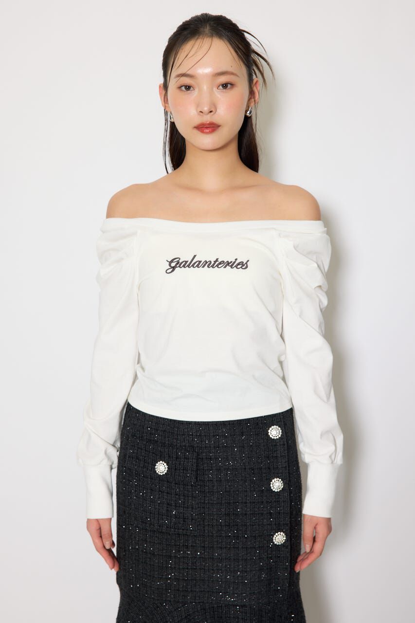 rienda「オフショルカットロングTシャツ」|Tシャツ・カットソー|