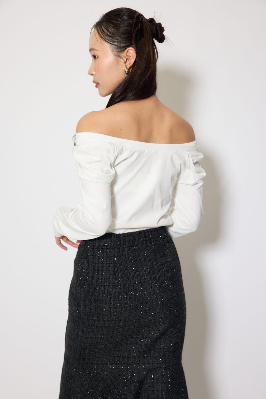 rienda「オフショルカットロングTシャツ」|Tシャツ・カットソー|