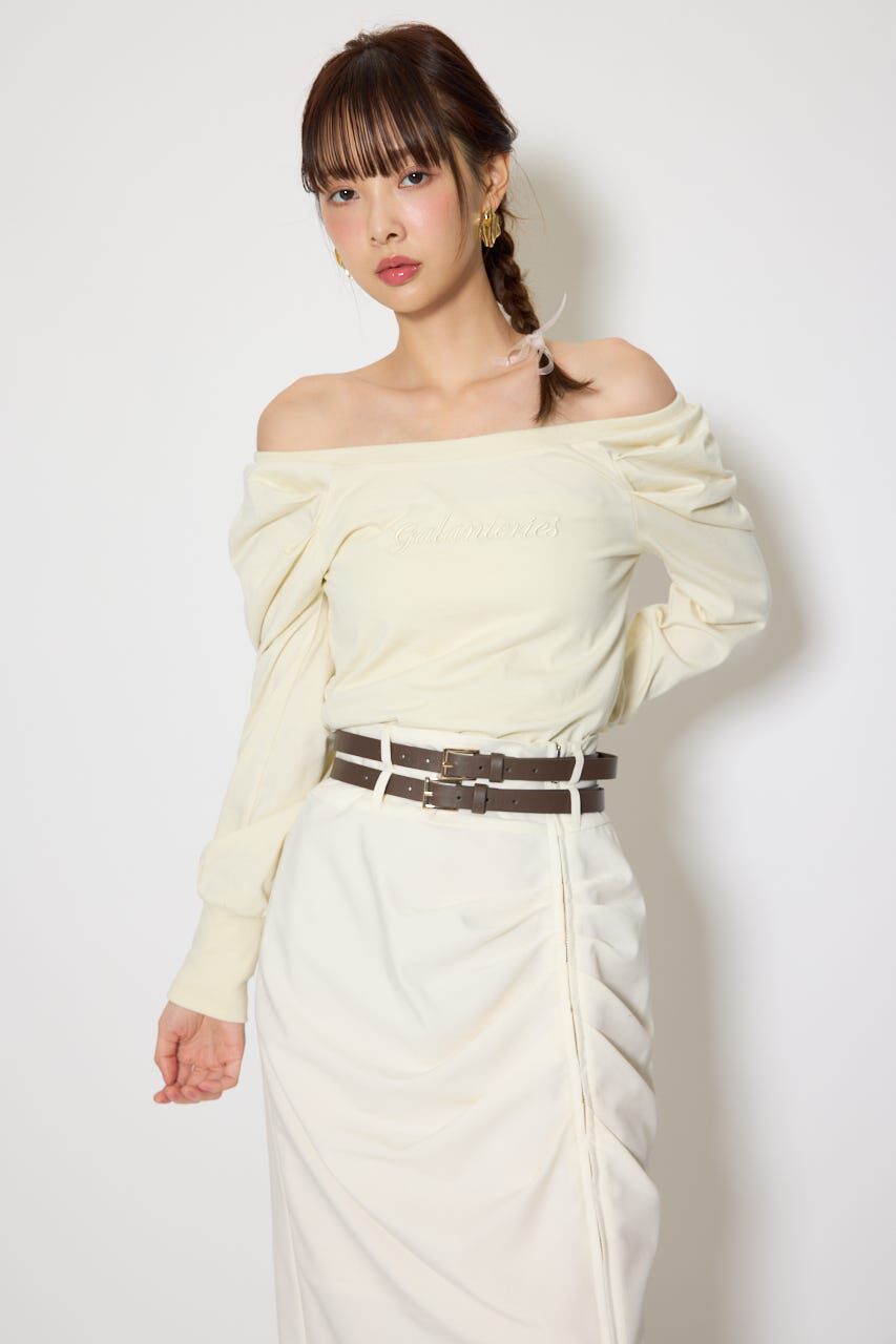 rienda「オフショルカットロングTシャツ」|Tシャツ・カットソー|YEL