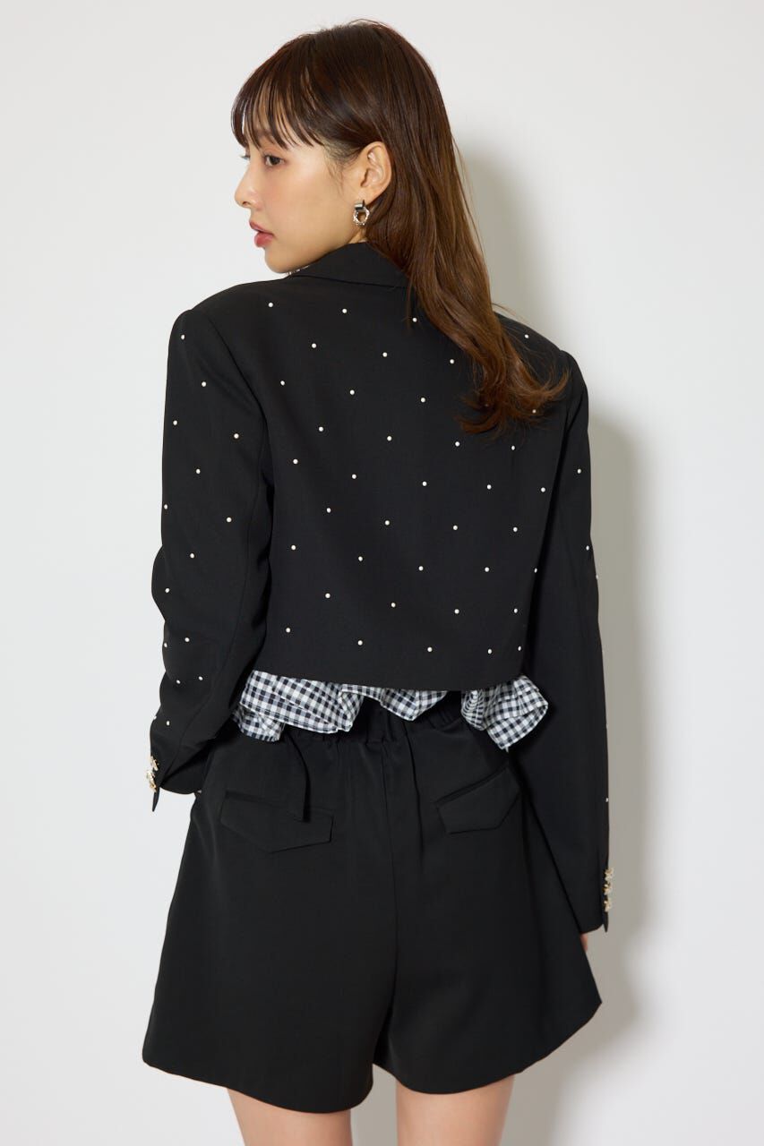 rienda「パール付きシングルショートテーラードジャケット」|その他|