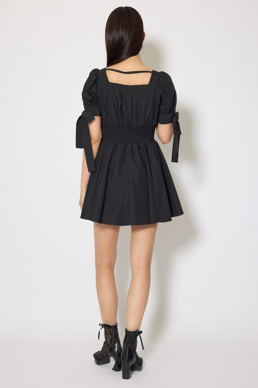 rienda「リボンスリーブフレアミニワンピース」|ワンピース|