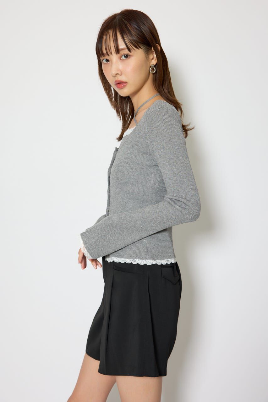 rienda「レースディティールニットカーディガンセット」|ニット・セーター|