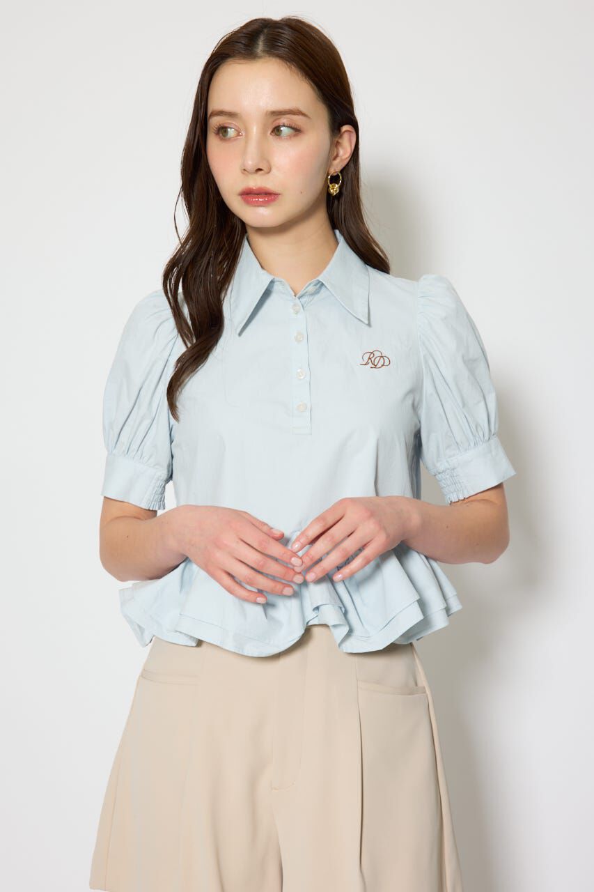 rienda「ボリュームフリルヘムブラウス」|シャツ・ブラウス|