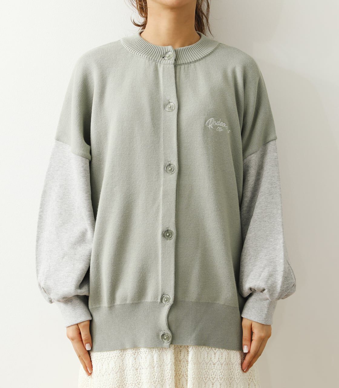 RODEO CROWNS「(WEB限定)裏毛ドッキングニットカーディガン」|カーディガン|