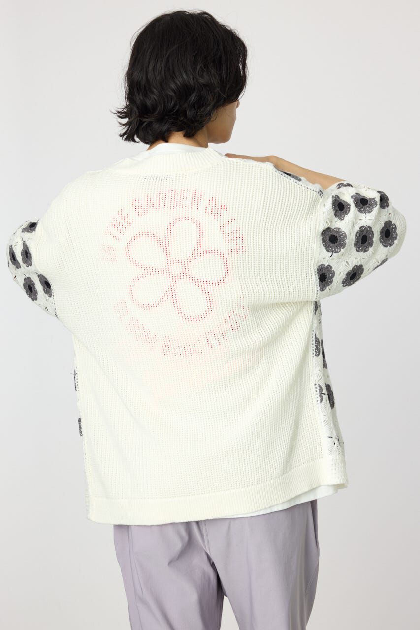 RODEO CROWNS「クロシェフラワー半袖ニットカーディガン」|カーディガン|