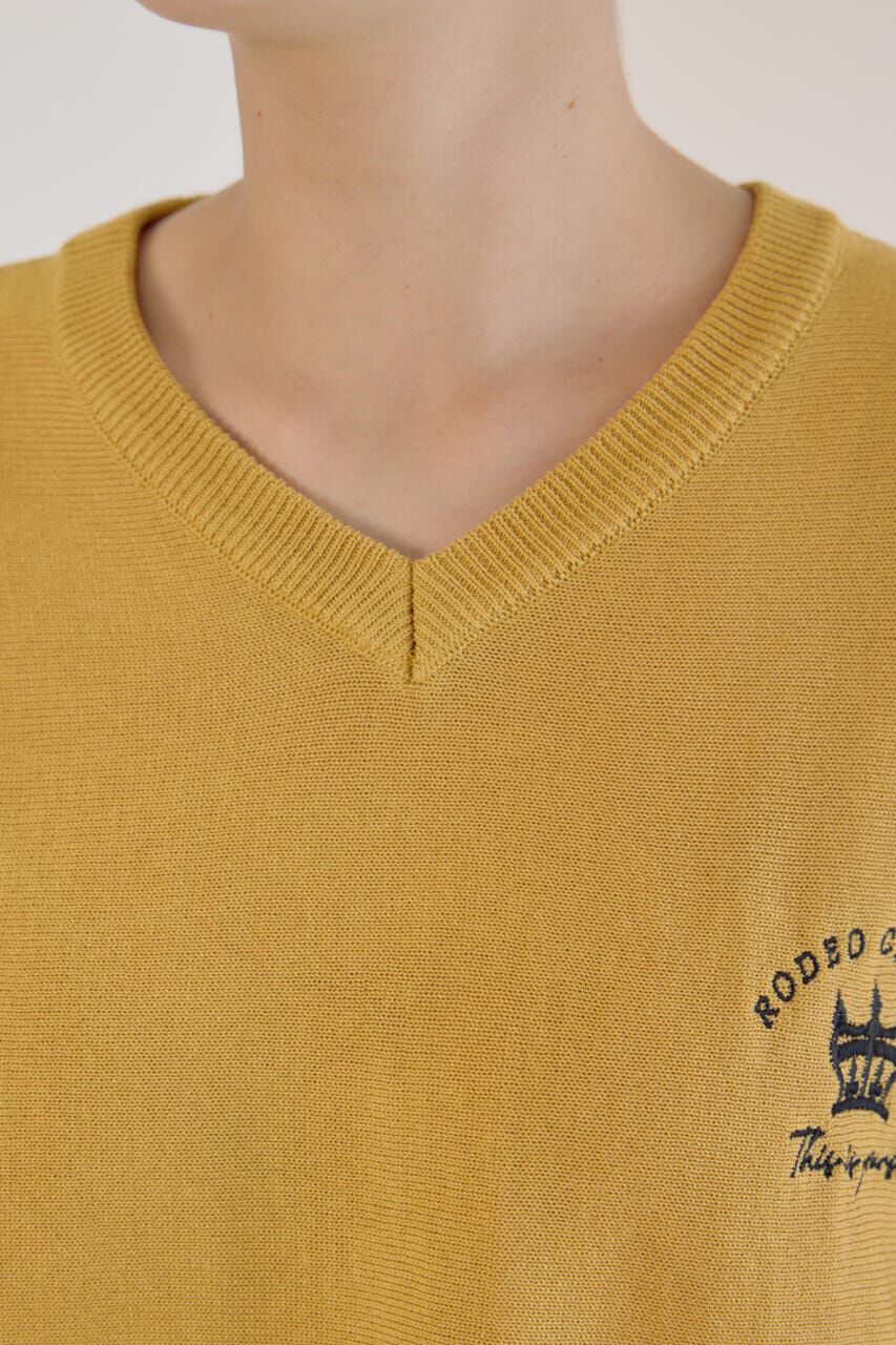 RODEO CROWNS「BIG LOGO5分袖ニットトップス」|ニット・セーター|