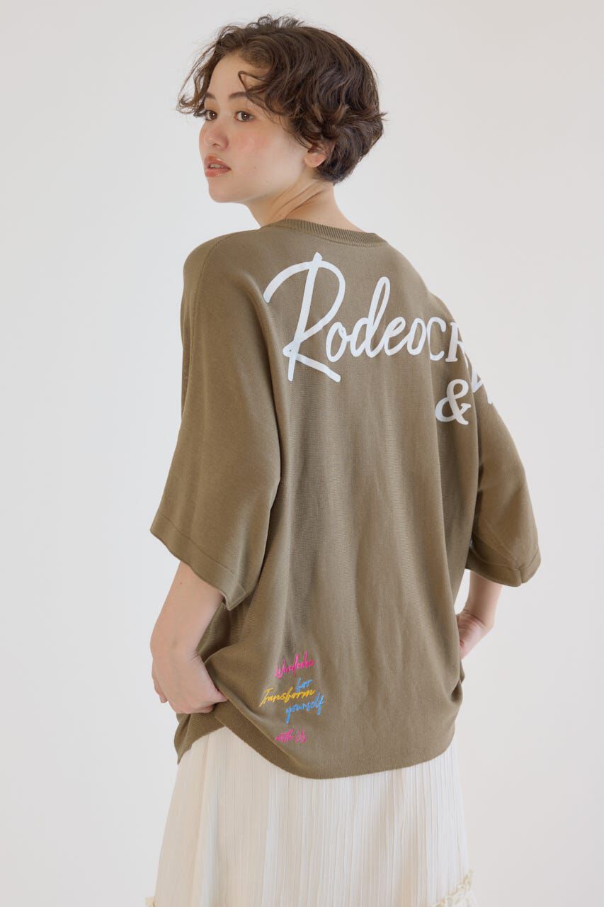 RODEO CROWNS「BIG LOGO5分袖ニットトップス」|ニット・セーター|