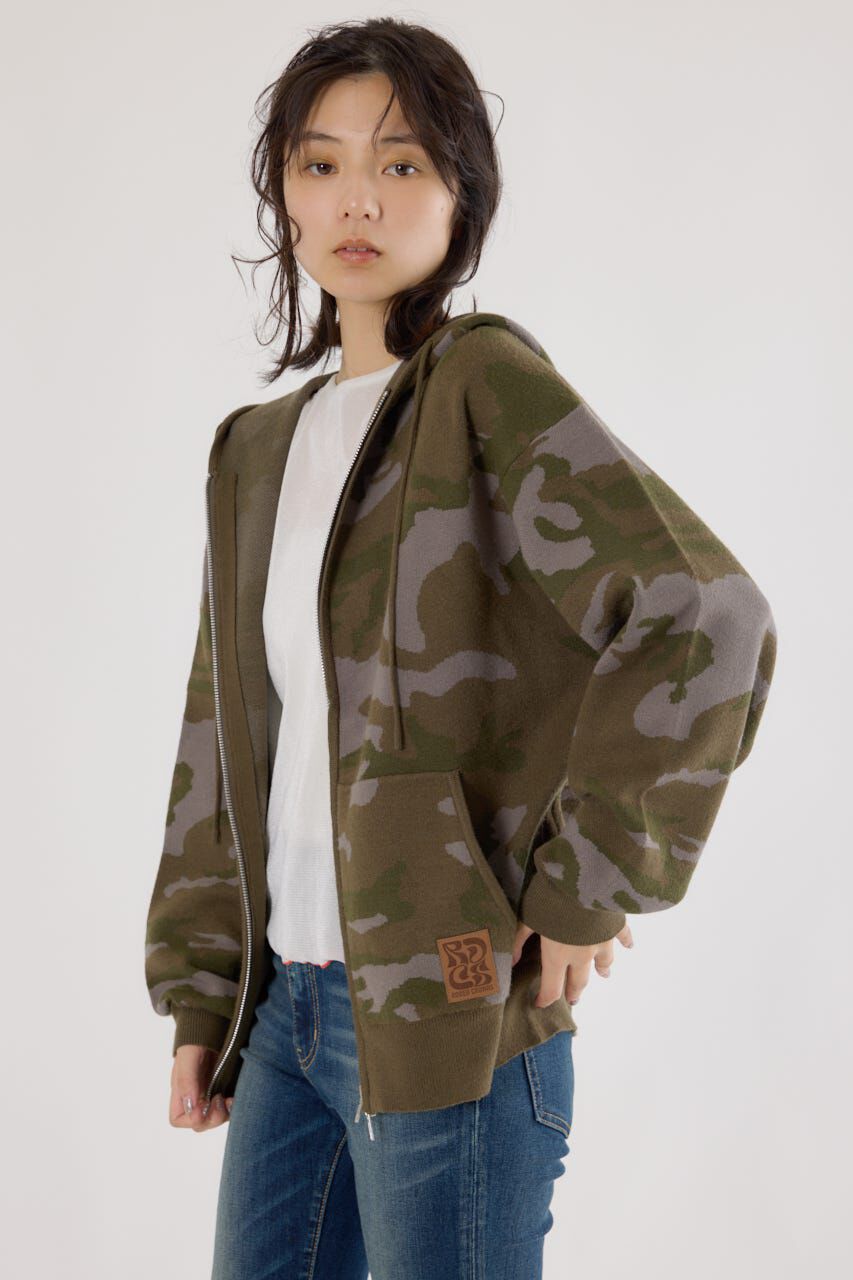 RODEO CROWNS「ジャガードニットジップパーカー」|パーカー|