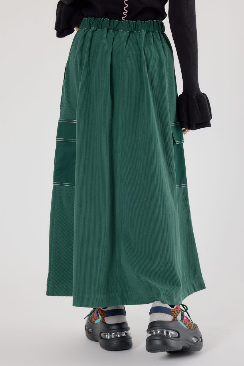 RODEO CROWNS「テープベルト異素材切替カーゴスカート」|スカート|