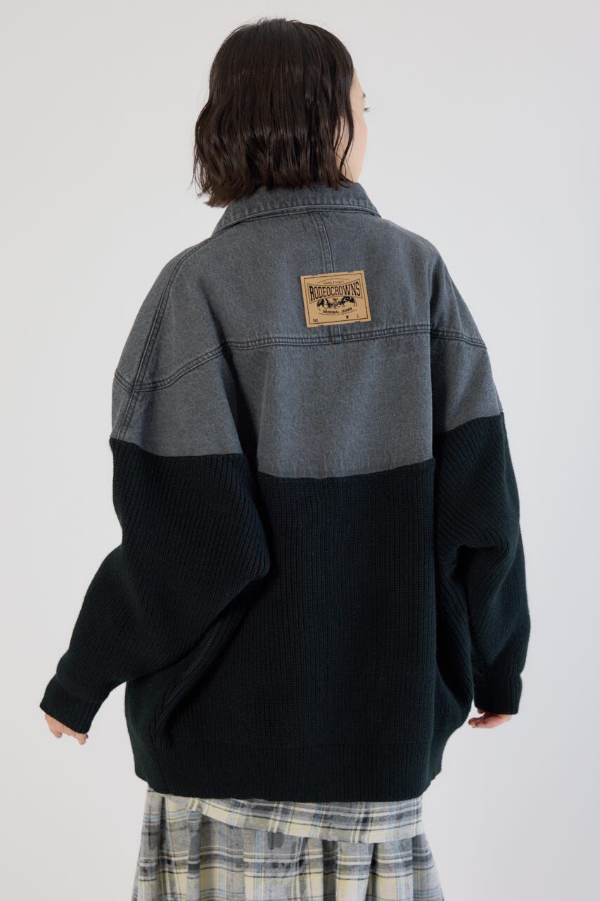 RODEO CROWNS「ニットドッキングルーズデニムジャケット」|デニムジャケット|