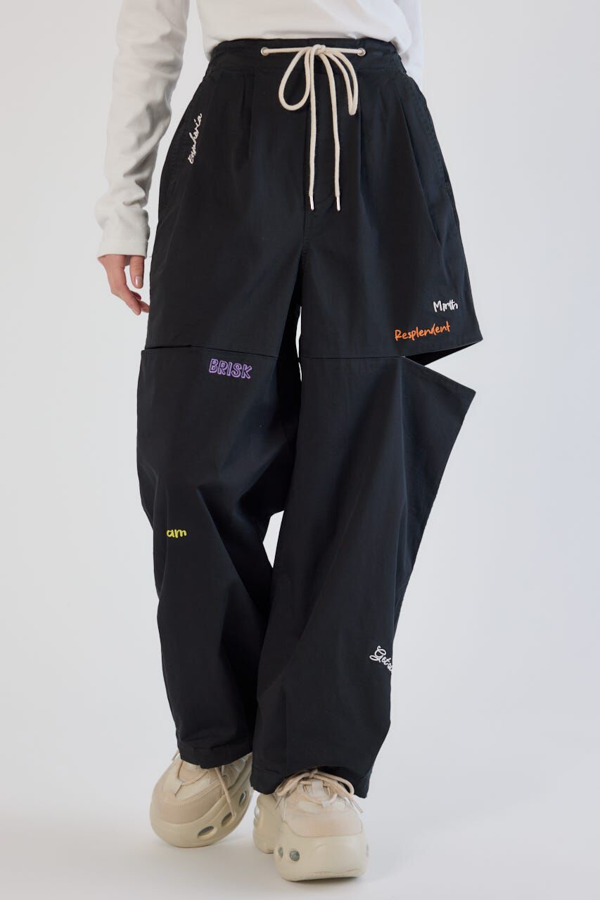 RODEO CROWNS「embroideryサイドジップパンツ」|その他|BLK