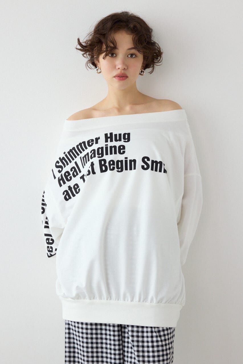 RODEO CROWNS「メッセージオフショルダートップス」|パーカー|