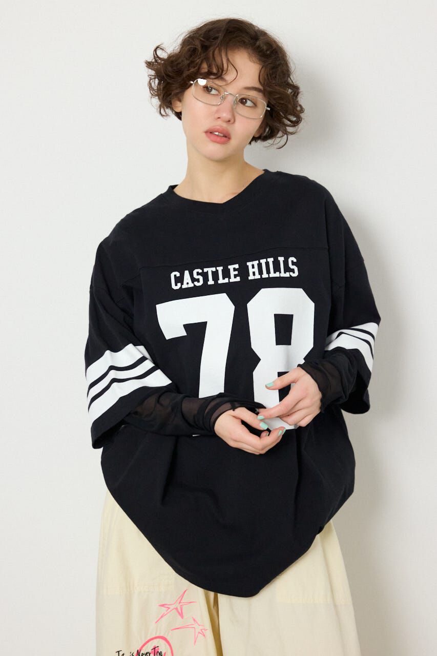 RODEO CROWNS「チュールレイヤードナンバートップス」|Tシャツ・カットソー|