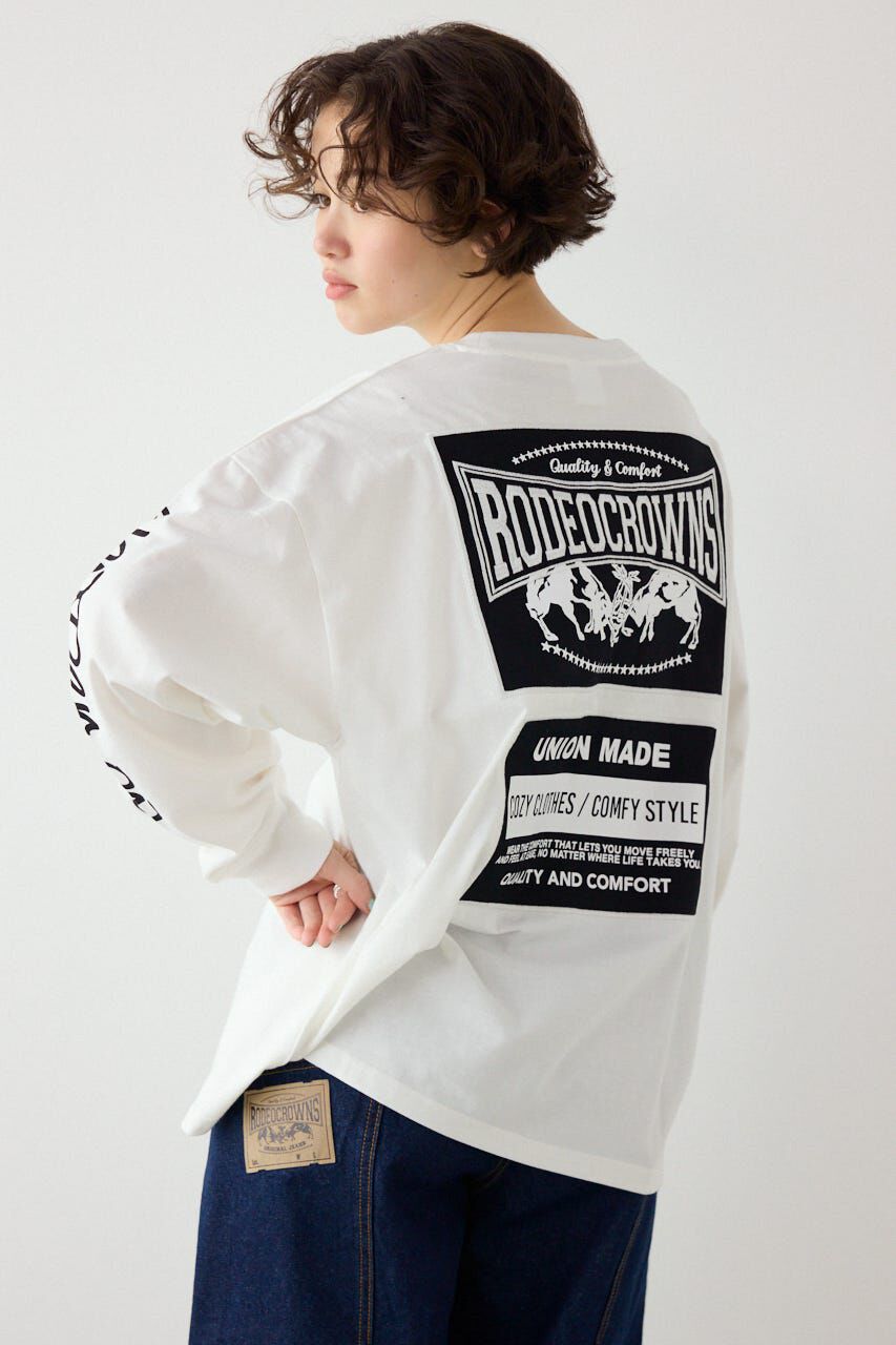 RODEO CROWNS「パッチデザインロングスリーブ Tシャツ」|Tシャツ・カットソー|O/WHT1