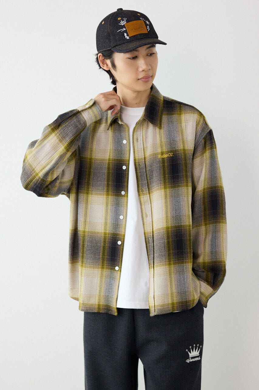 RODEO CROWNS「スカシオンブレーチェックシャツ」|シャツ・ブラウス|YEL