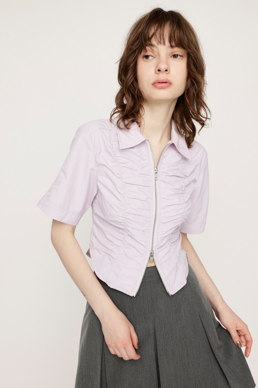 SLY「FRONT ZIP BACK OPEN ブラウス」|シャツ・ブラウス|